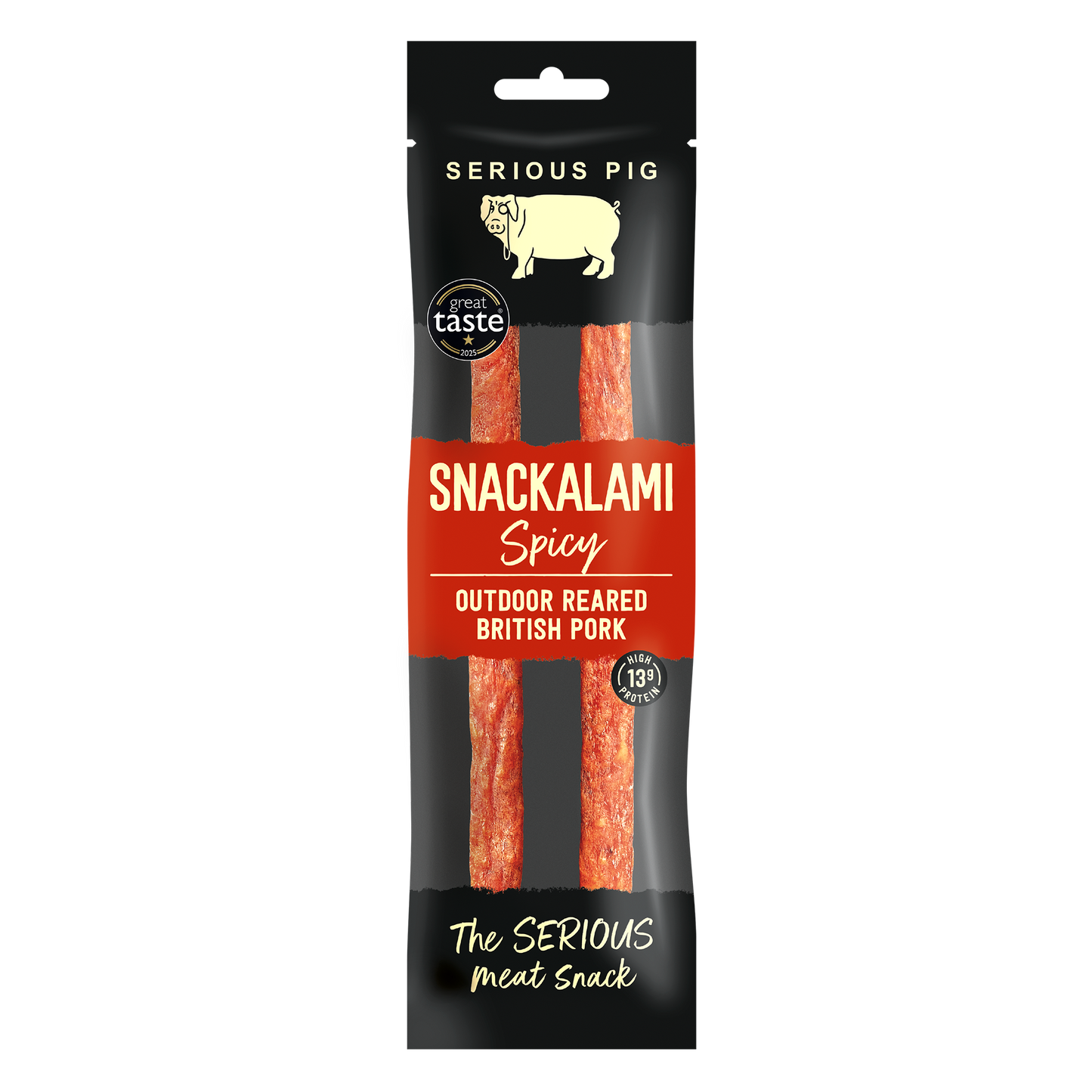 Serious Pig Snackalami 'Spicy' 2 per pack 30g